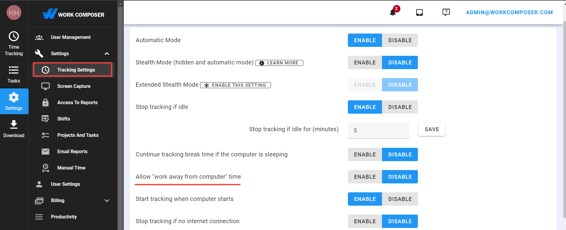 Enable feature