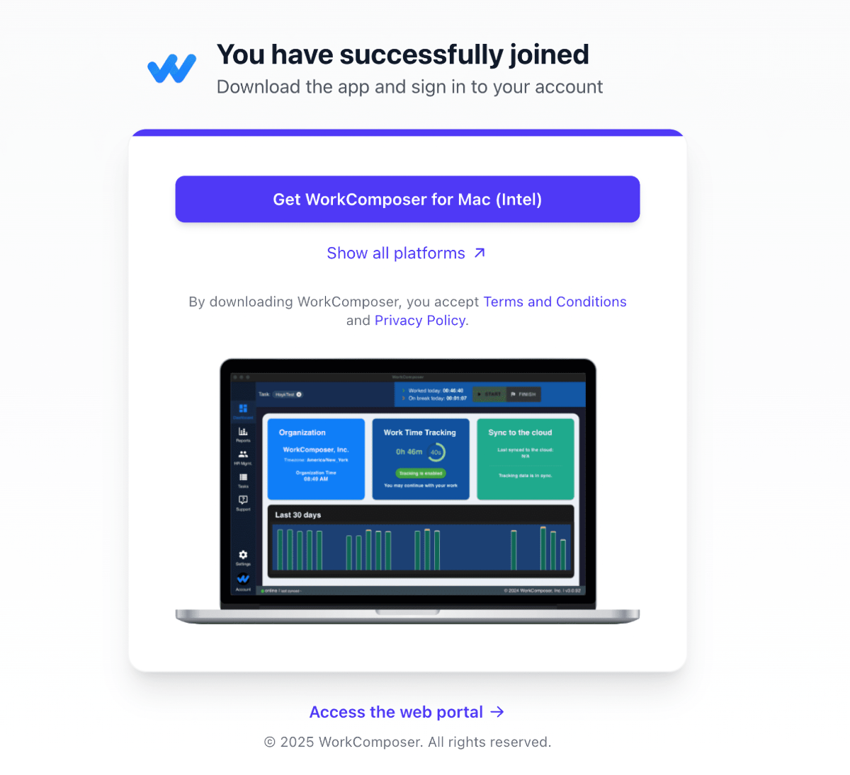 Sign in to WorkComposer desktop app