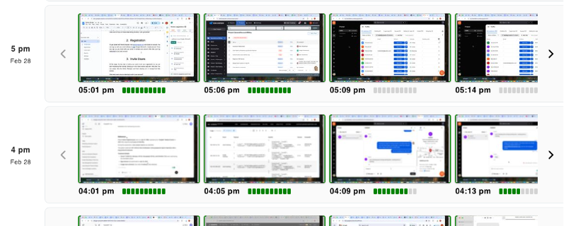Quality assurance screenshot monitoring
